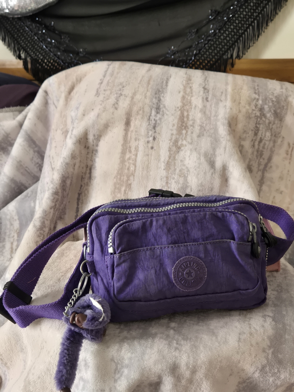 Kipling Purple Crossbody Bag - Small Shoulder & Waist Pack